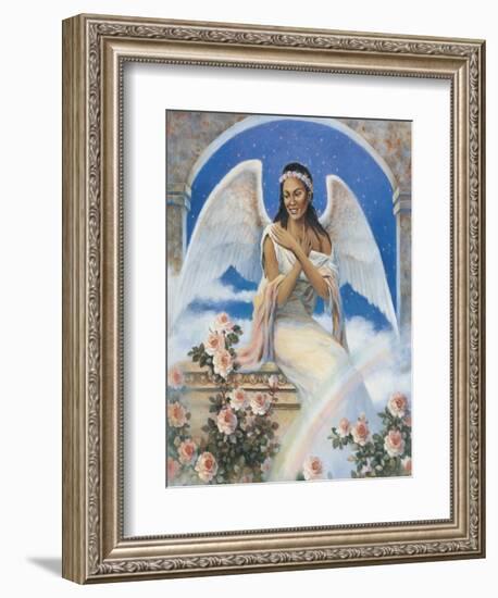 Black Angel with Rainbow-unknown Chiu-Framed Art Print