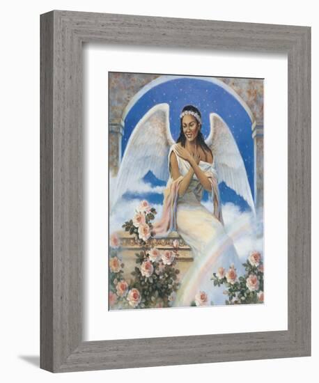 Black Angel with Rainbow-unknown Chiu-Framed Art Print