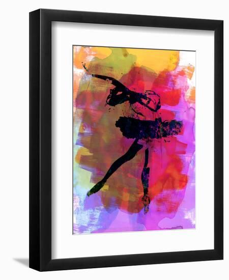 Black Ballerina Watercolor-Irina March-Framed Premium Giclee Print