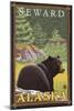 Black Bear in Forest, Seward, Alaska-Lantern Press-Mounted Art Print