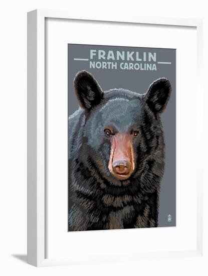 Black Bear Up Close - Franklin, North Carolina-Lantern Press-Framed Art Print