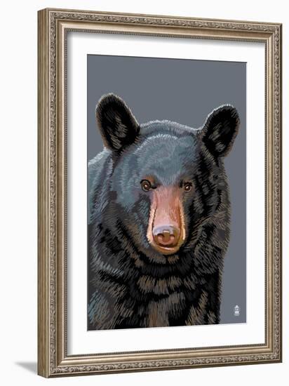 Black Bear Up Close-Lantern Press-Framed Art Print