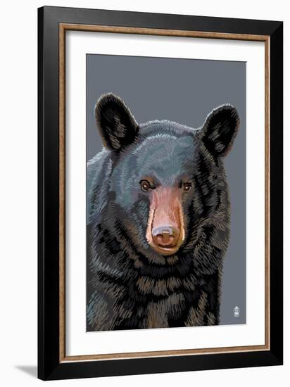 Black Bear Up Close-Lantern Press-Framed Art Print