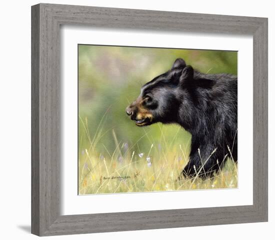 Black Bear Walking-Sarah Stribbling-Framed Giclee Print