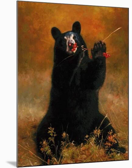 Black Bear with Berries-H^ Kendrick-Mounted Art Print