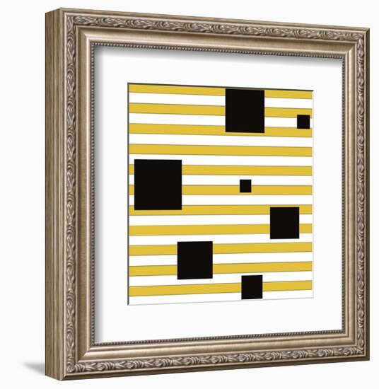 Black Block on Stripe-Dan Bleier-Framed Art Print