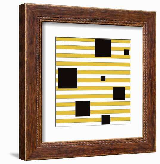 Black Block on Stripe-Dan Bleier-Framed Art Print