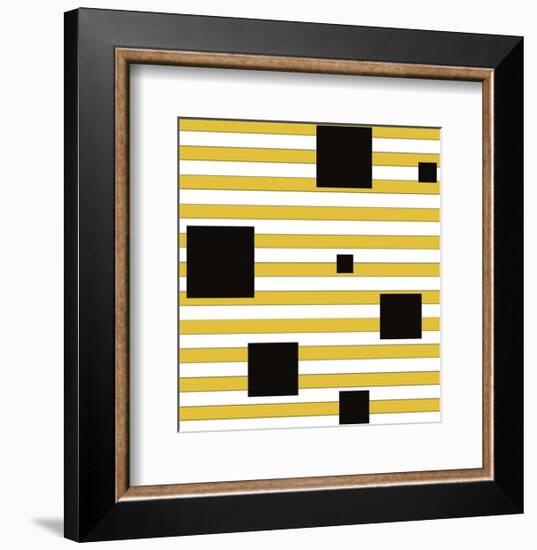 Black Block on Stripe-Dan Bleier-Framed Art Print