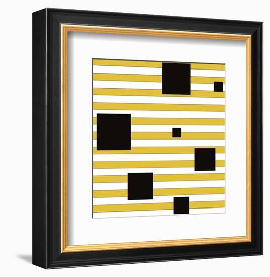 Black Block on Stripe-Dan Bleier-Framed Art Print