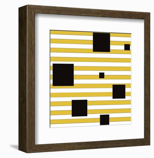 Black Block on Stripe-Dan Bleier-Framed Art Print