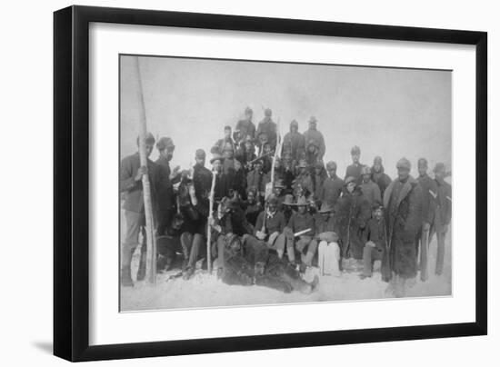 Black "Buffalo Soldiers" of the 25th Infantry Photograph - Fort Keogh, MT-Lantern Press-Framed Art Print