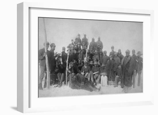 Black "Buffalo Soldiers" of the 25th Infantry Photograph - Fort Keogh, MT-Lantern Press-Framed Art Print