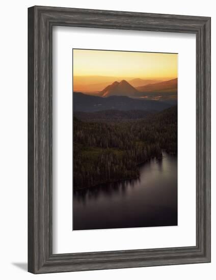 Black Butte in Orange Light, Castle Lake Overlook Mount Shasta Northern California-Vincent James-Framed Photographic Print