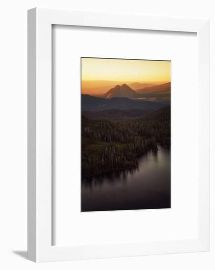 Black Butte in Orange Light, Castle Lake Overlook Mount Shasta Northern California-Vincent James-Framed Photographic Print