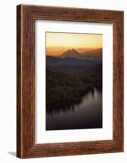 Black Butte in Orange Light, Castle Lake Overlook Mount Shasta Northern California-Vincent James-Framed Photographic Print