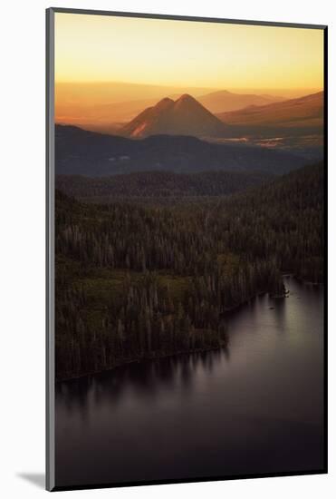 Black Butte in Orange Light, Castle Lake Overlook Mount Shasta Northern California-Vincent James-Mounted Photographic Print