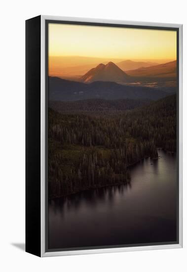 Black Butte in Orange Light, Castle Lake Overlook Mount Shasta Northern California-Vincent James-Framed Premier Image Canvas