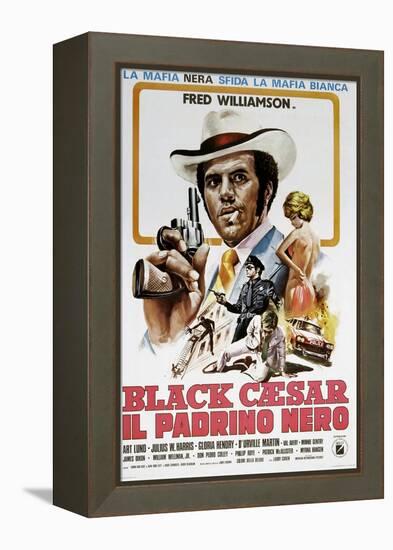 Black Caesar, (aka Il Padrino Nero), Italian poster, Fred Williamson, 1973-null-Framed Stretched Canvas