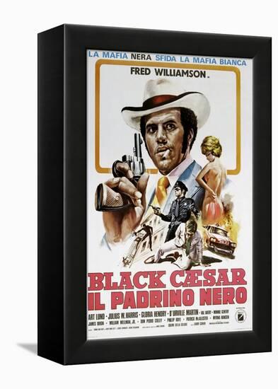 Black Caesar, (aka Il Padrino Nero), Italian poster, Fred Williamson, 1973-null-Framed Stretched Canvas