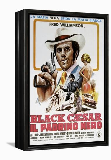 Black Caesar, (aka Il Padrino Nero), Italian poster, Fred Williamson, 1973-null-Framed Stretched Canvas