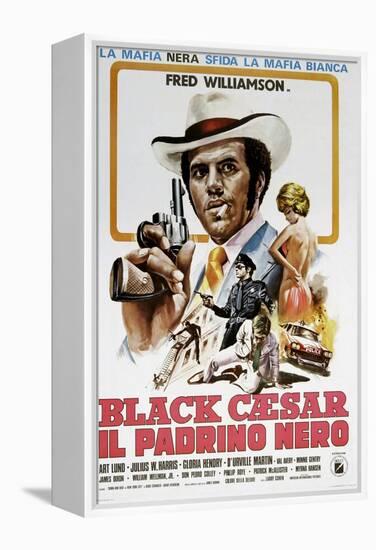 Black Caesar, (aka Il Padrino Nero), Italian poster, Fred Williamson, 1973-null-Framed Stretched Canvas