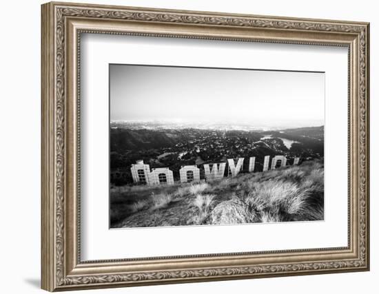 Black California Series - Hollywood Sign by Night-Philippe Hugonnard-Framed Photographic Print