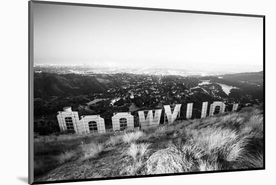 Black California Series - Hollywood Sign by Night-Philippe Hugonnard-Mounted Photographic Print