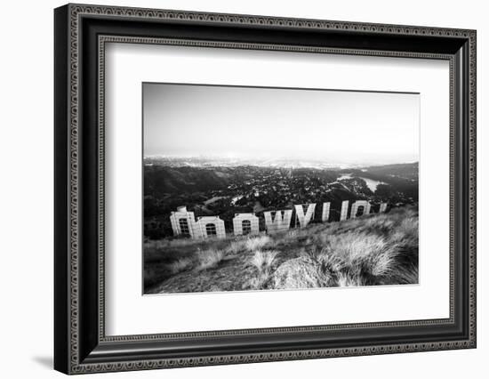 Black California Series - Hollywood Sign by Night-Philippe Hugonnard-Framed Photographic Print