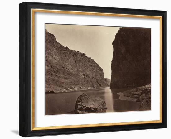 Black Cañon, Colorado River, Looking Below, Near Camp 7, 1871-Timothy O'Sullivan-Framed Photographic Print