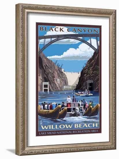 Black Canyon - Willow Beach - Lake Mead National Recreation Area-Lantern Press-Framed Art Print