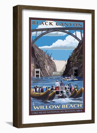 Black Canyon - Willow Beach - Lake Mead National Recreation Area-Lantern Press-Framed Art Print