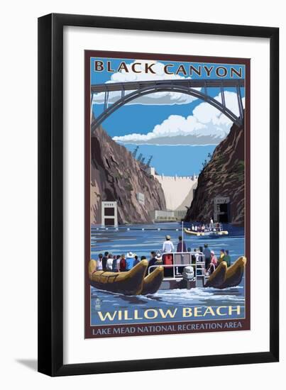 Black Canyon - Willow Beach - Lake Mead National Recreation Area-Lantern Press-Framed Art Print