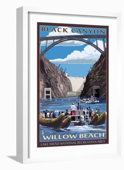 Black Canyon - Willow Beach - Lake Mead National Recreation Area-Lantern Press-Framed Art Print