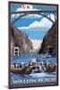 Black Canyon - Willow Beach - Lake Mead National Recreation Area-Lantern Press-Mounted Art Print