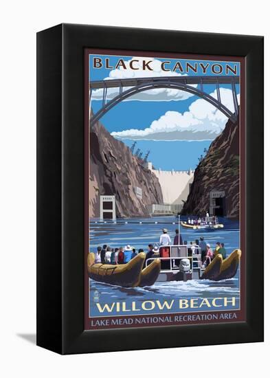 Black Canyon - Willow Beach - Lake Mead National Recreation Area-Lantern Press-Framed Stretched Canvas