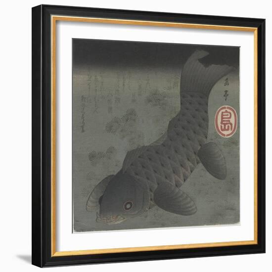 Black Carp, Mid 19th Century-Yashima Gakutei-Framed Giclee Print