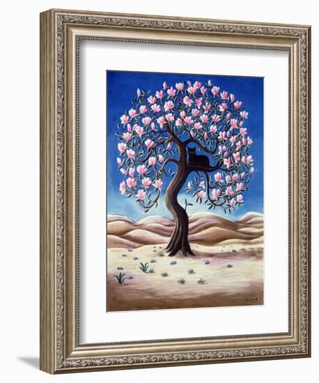 Black Cat in a Magnolia Tree, 1988-Liz Wright-Framed Giclee Print