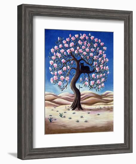 Black Cat in a Magnolia Tree, 1988-Liz Wright-Framed Giclee Print