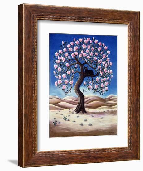 Black Cat in a Magnolia Tree, 1988-Liz Wright-Framed Giclee Print