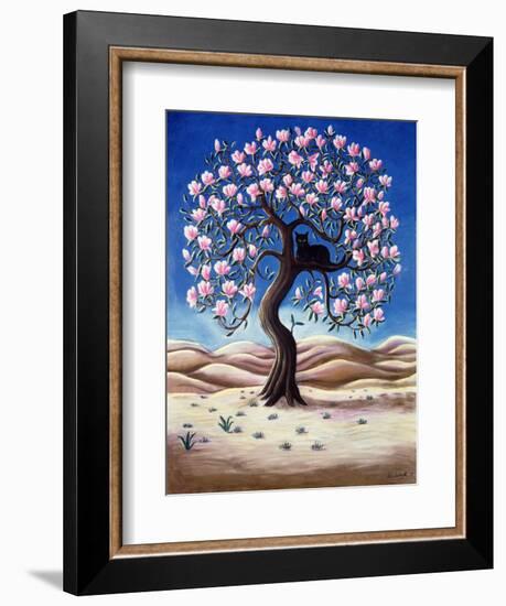 Black Cat in a Magnolia Tree, 1988-Liz Wright-Framed Giclee Print