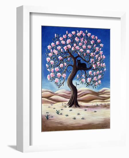 Black Cat in a Magnolia Tree, 1988-Liz Wright-Framed Giclee Print