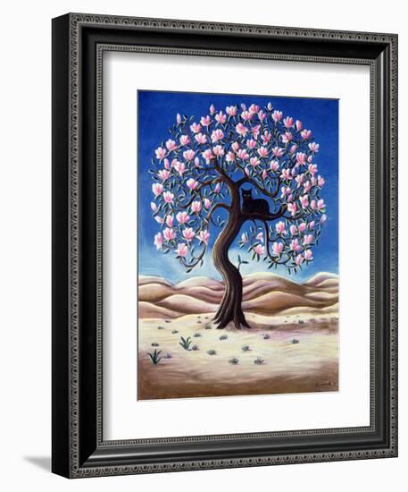 Black Cat in a Magnolia Tree, 1988-Liz Wright-Framed Giclee Print