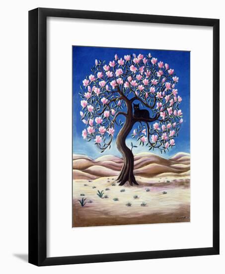 Black Cat in a Magnolia Tree, 1988-Liz Wright-Framed Giclee Print