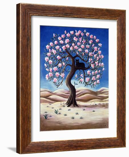 Black Cat in a Magnolia Tree, 1988-Liz Wright-Framed Giclee Print