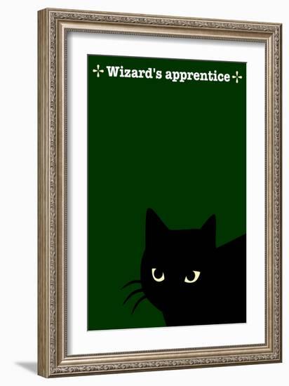 Black Cat in Green-Ikuko Kowada-Framed Giclee Print