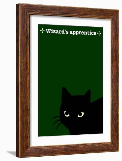 Black Cat in Green-Ikuko Kowada-Framed Giclee Print