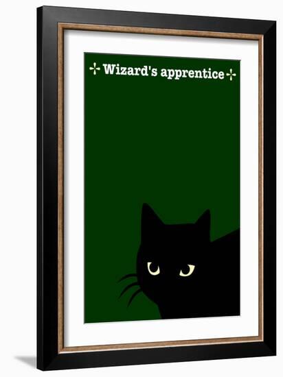 Black Cat in Green-Ikuko Kowada-Framed Giclee Print