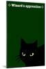Black Cat in Green-Ikuko Kowada-Mounted Giclee Print