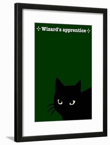 Black Cat in Green-Ikuko Kowada-Framed Giclee Print