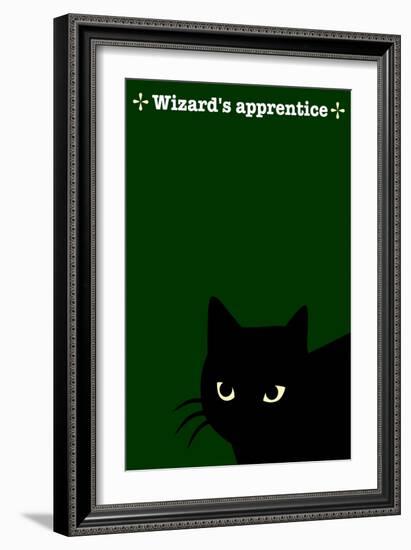 Black Cat in Green-Ikuko Kowada-Framed Giclee Print